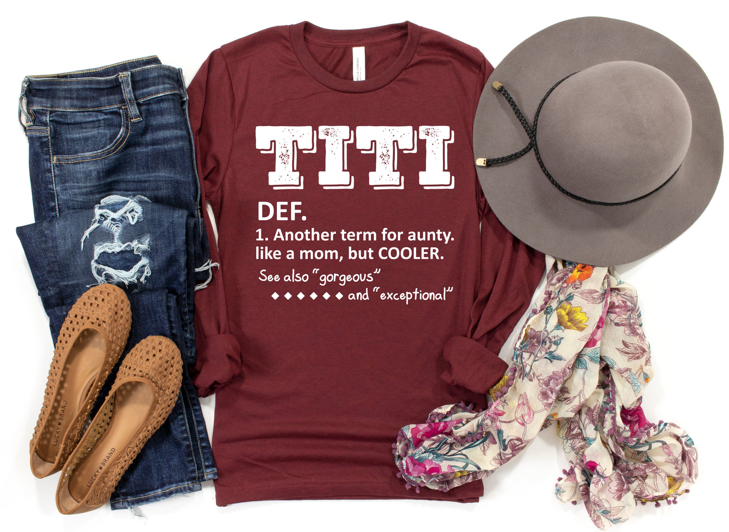 TITI Definition Shirt Long Sleeve | Long Sleeve Funny Definition Aunt Shirt