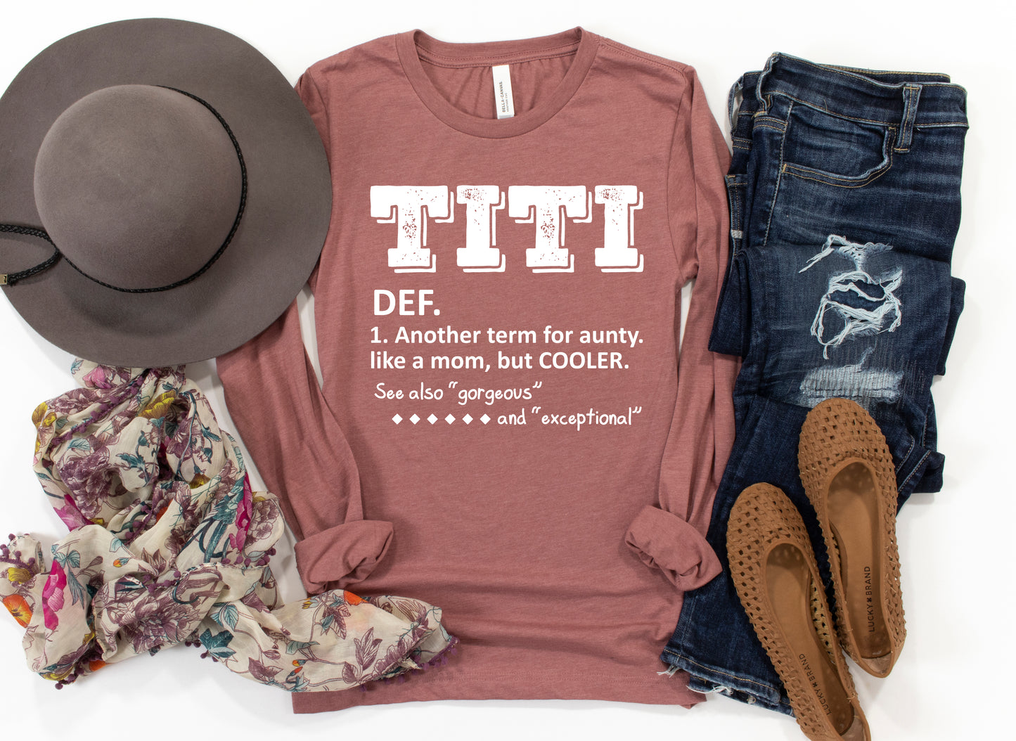 TITI Definition Shirt Long Sleeve | Long Sleeve Funny Definition Aunt Shirt