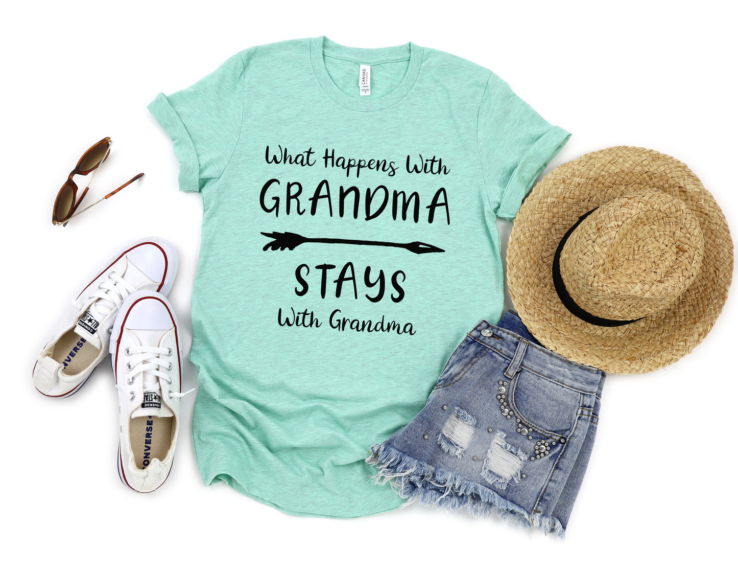 What Happens With Grandma Stays With Grandma Shirt | Light Garment