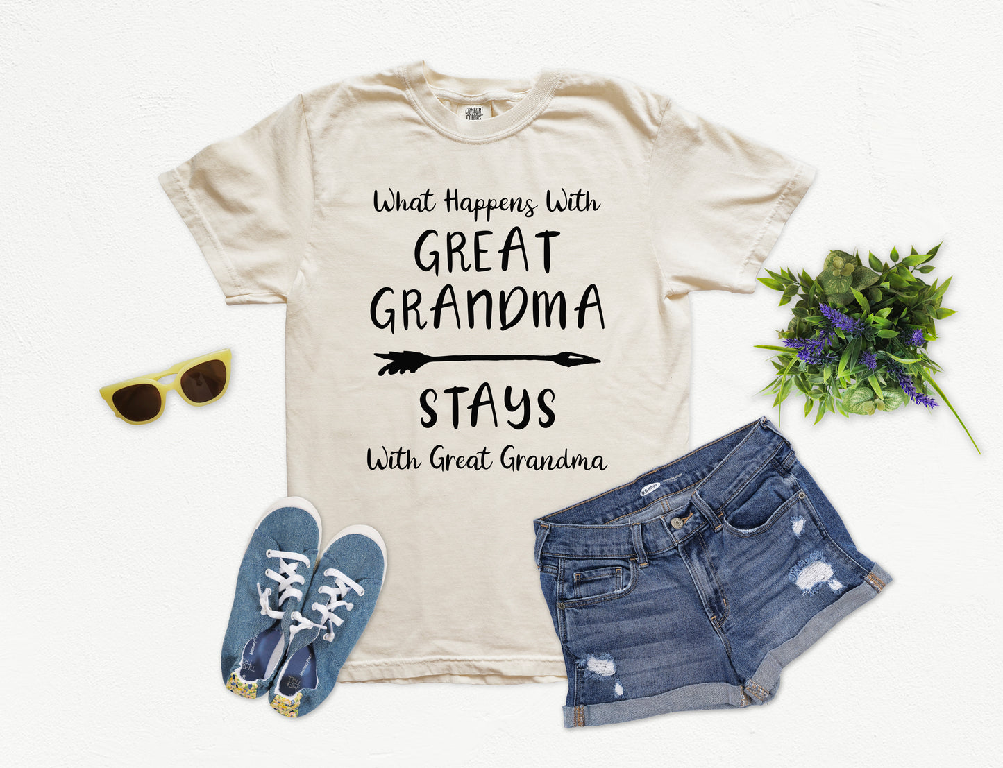 What Happens With Great Grandma Stays With Great Grandma Shirt | Comfort Colors Vintage Style Shirt