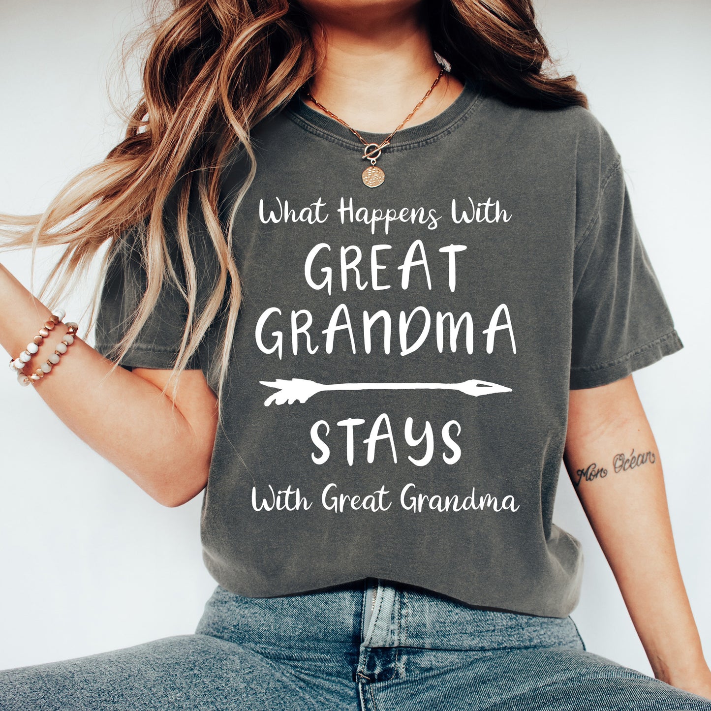 What Happens With Great Grandma Stays With Great Grandma Shirt | Comfort Colors Vintage Style Shirt