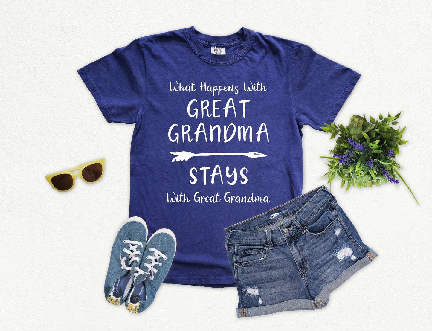 What Happens With Great Grandma Stays With Great Grandma Shirt | Comfort Colors Vintage Style Shirt