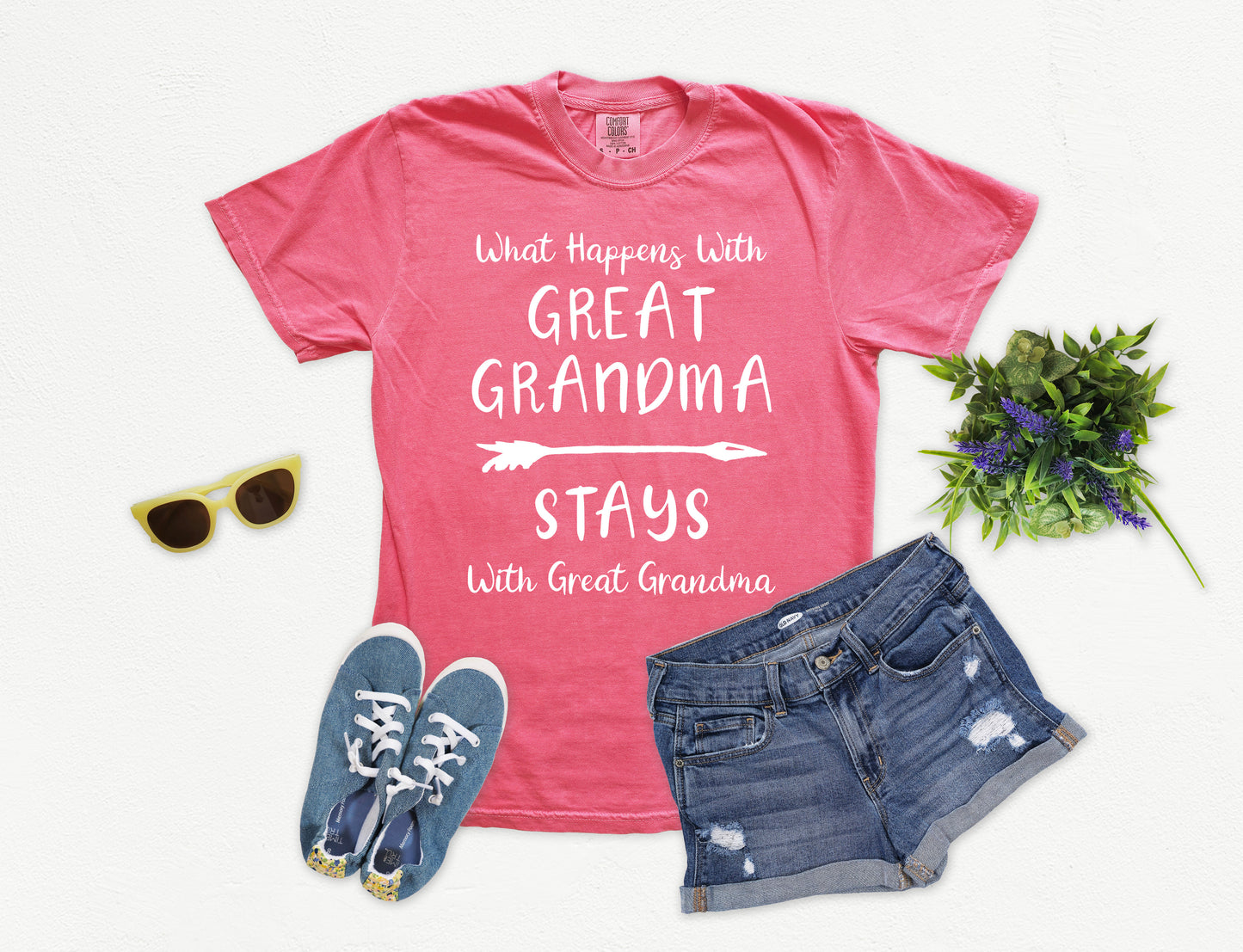 What Happens With Great Grandma Stays With Great Grandma Shirt | Comfort Colors Vintage Style Shirt