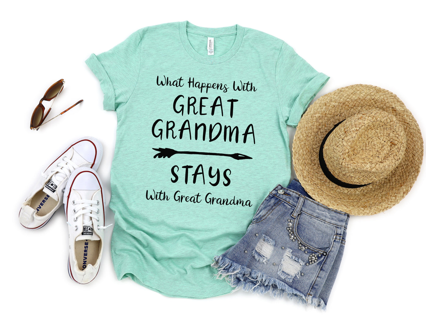 What Happens With Great Grandma Stays With Great Grandma Shirt | Light Garment