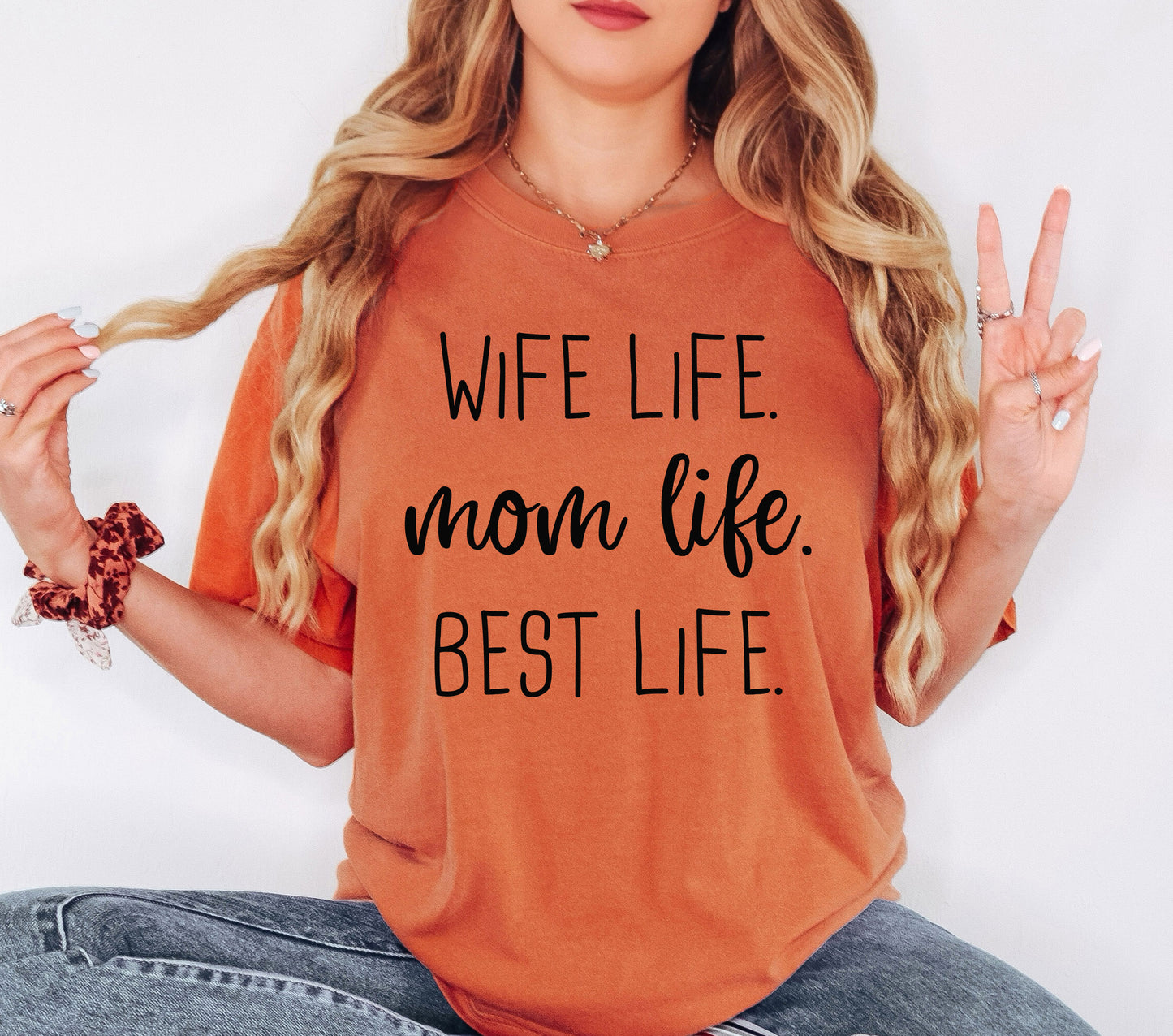 Wife Life Mom Life Best Life Shirt | Comfort Colors Vintage Style Mom Shirt