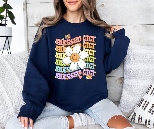 Blessed Gigi Retro Daisy Sweatshirt | Gigi Sweatshirt