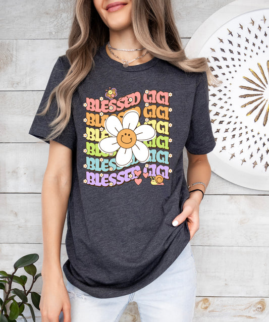 Blessed Gigi Retro Daisy Shirt | Gigi Shirt