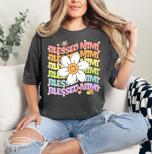 Blessed Mimi Retro Daisy Shirt | Comfort Colors Vintage Style Mimi Shirt