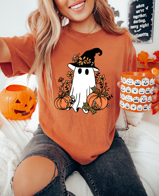 Cute Ghost Witch Vintage Style Halloween Shirt