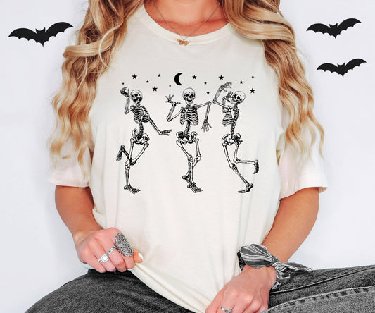 Dancing Skeletons Halloween Shirt | Light Garment