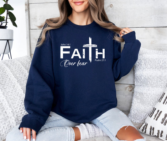 Faith Over Fear Cross Sweatshirt | Christian Sweatshirt