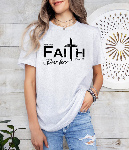 Faith Over Fear Cross Shirt | Christian Shirt | Light Garment