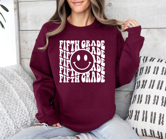 Retro Wave Fifth Grade Teacher Sweatshirt