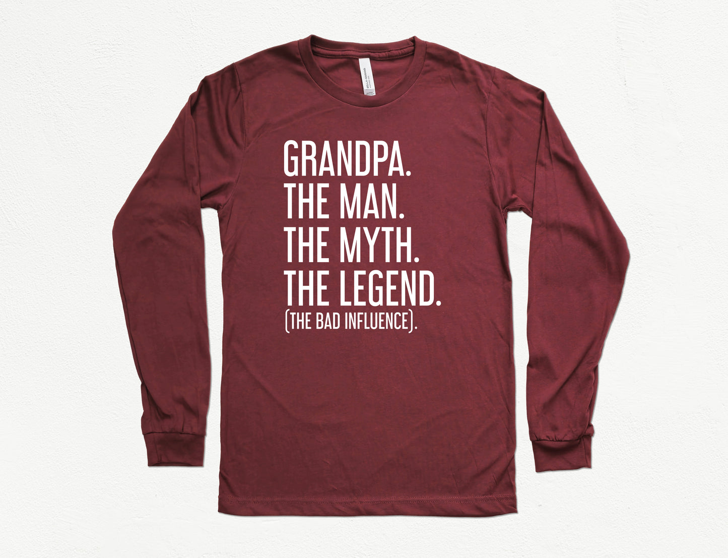 Grandpa The Man The Myth The Legend Shirt Long Sleeve | Long Sleeve Grandpa Shirt