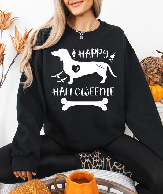 Happy Halloweenie Dachshund Owner Halloween Sweatshirt