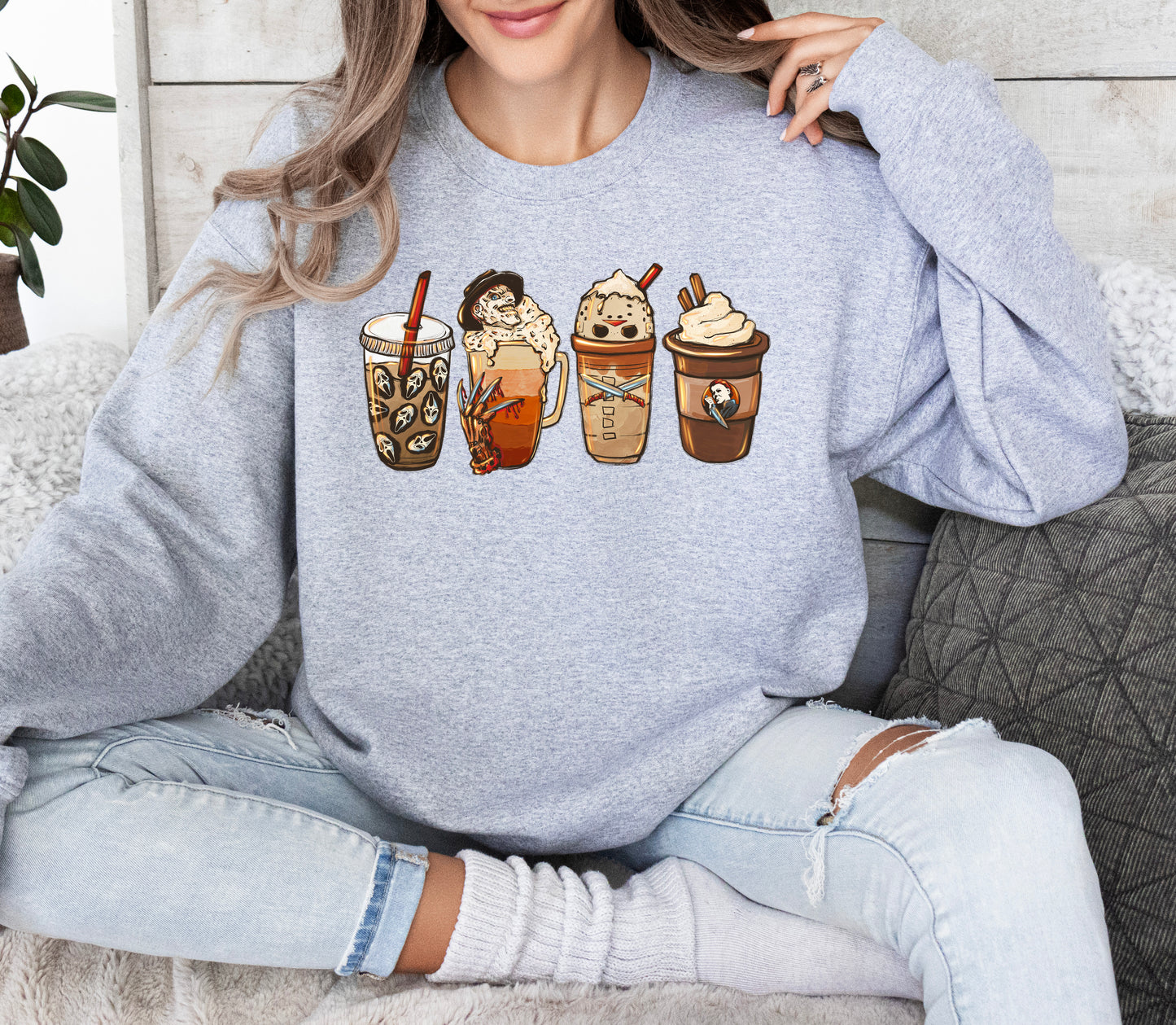Horror Coffee Lover Halloween Sweatshirt