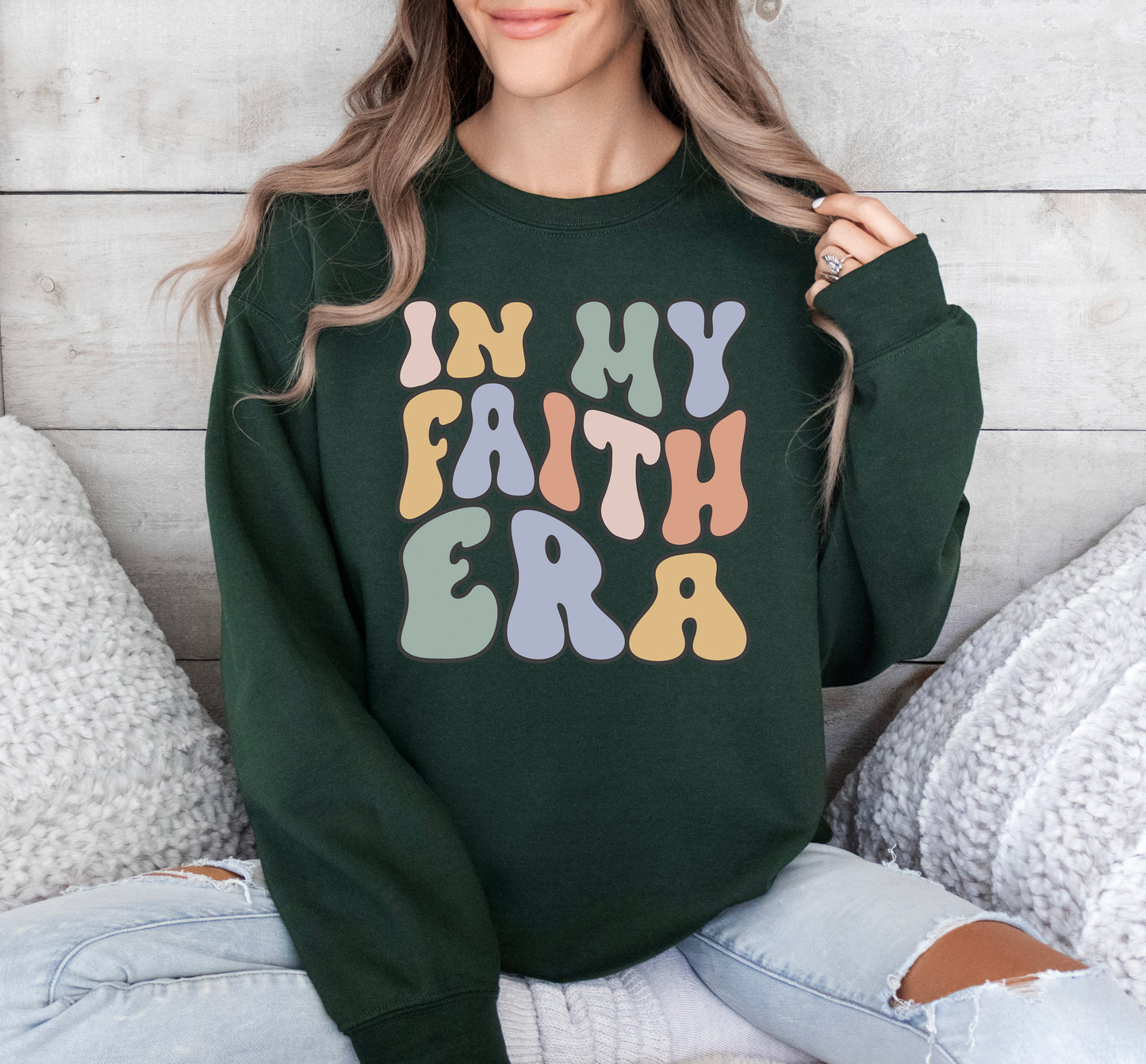 Retro In My Faith Era Sweatshirt | Christian Sweatshirt