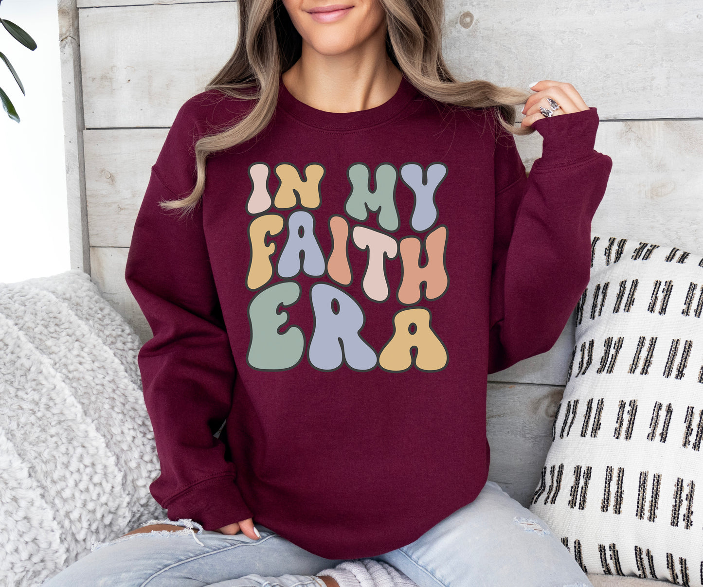 Retro In My Faith Era Sweatshirt | Christian Sweatshirt