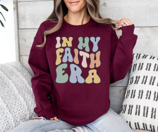 Retro In My Faith Era Sweatshirt | Christian Sweatshirt