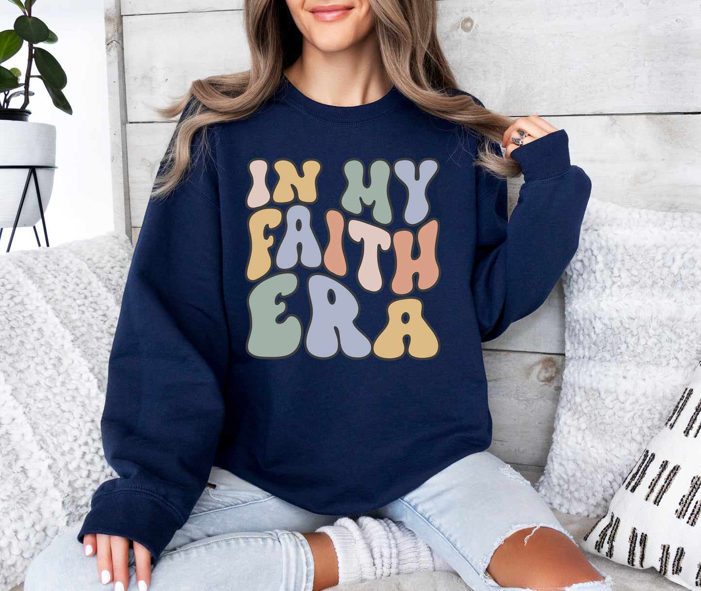 Retro In My Faith Era Sweatshirt | Christian Sweatshirt