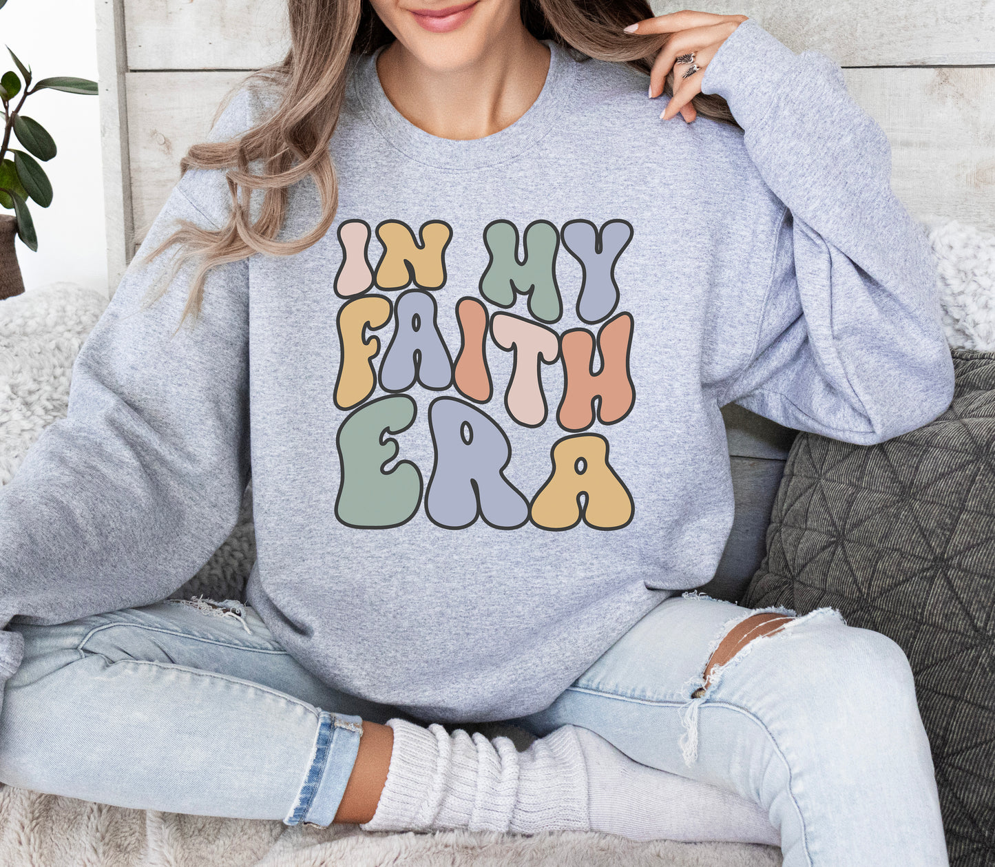Retro In My Faith Era Sweatshirt | Christian Sweatshirt