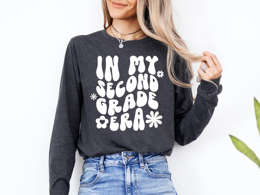 Retro In My Second Grade Era Shirt Long Sleeve | Long Sleeve Teacher Shirt