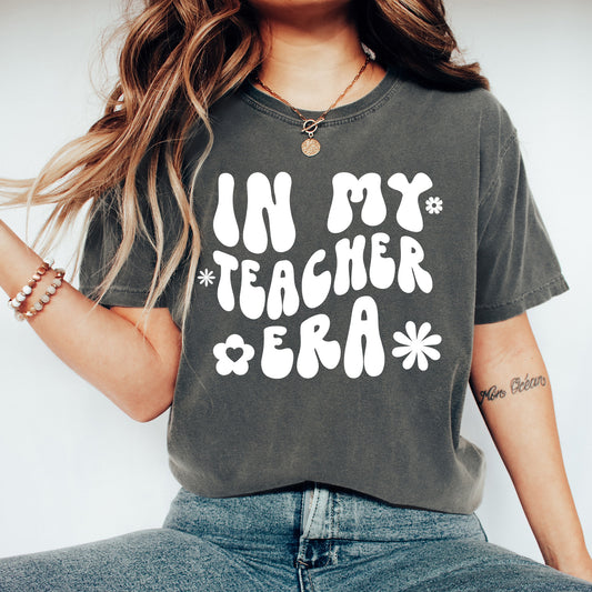 Retro In My Teacher Era Shirt | Comfort Colors Vintage Style Teacher Shirt