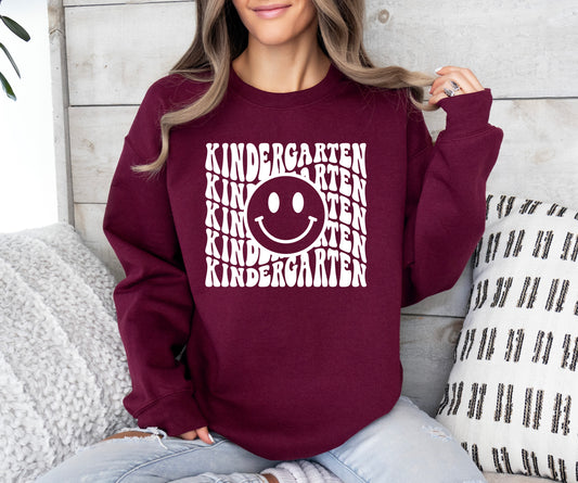 Retro Wave Kindergarten Teacher Sweatshirt