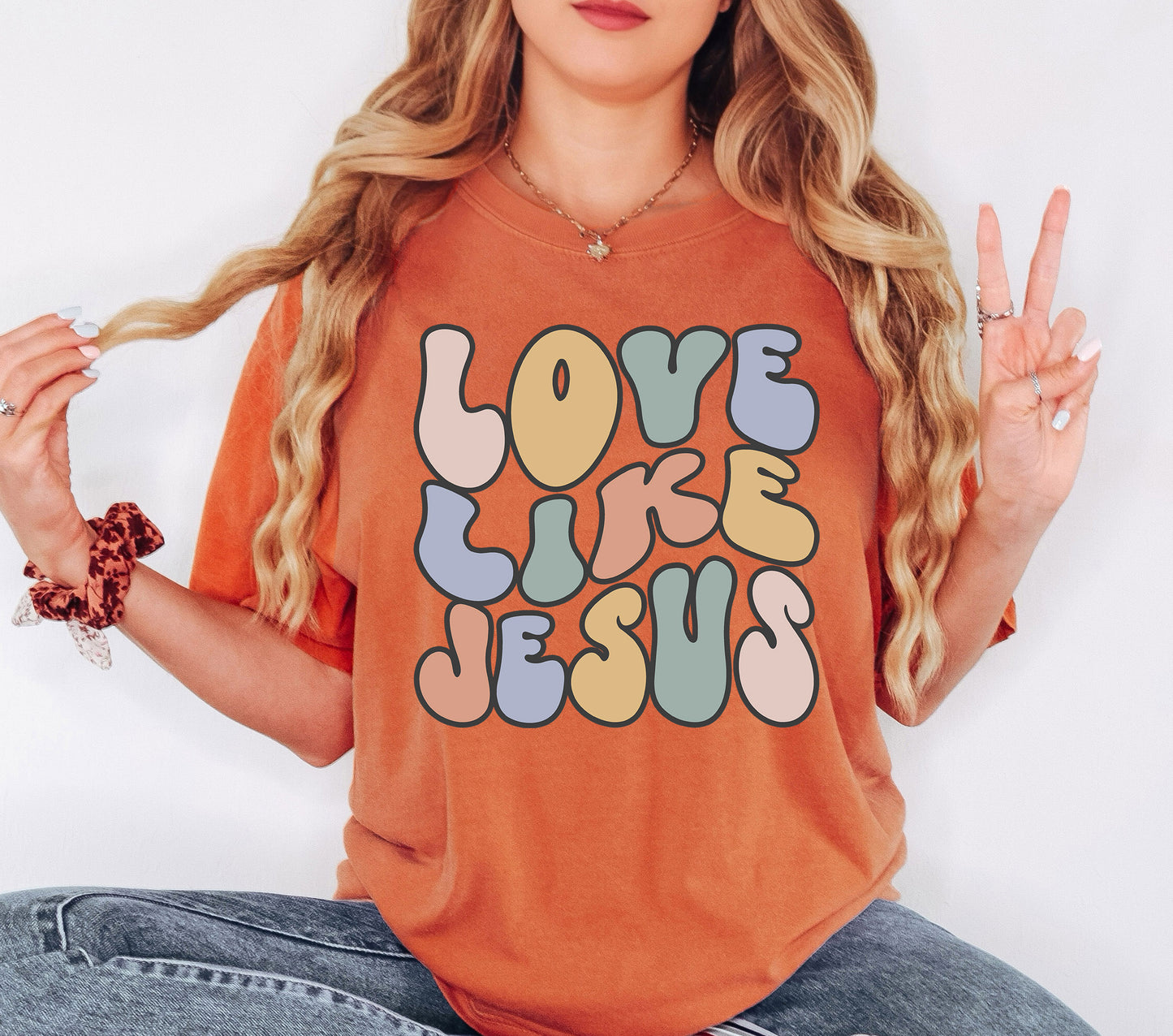 Retro Love Like Jesus Shirt | Comfort Colors Vintage Style Christian Shirt