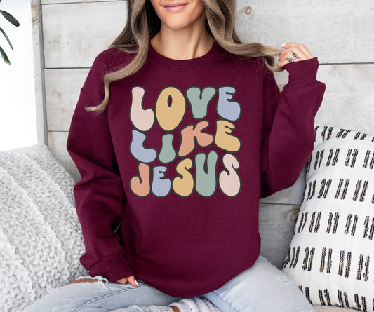 Retro Love Like Jesus Sweatshirt | Christian Sweatshirt