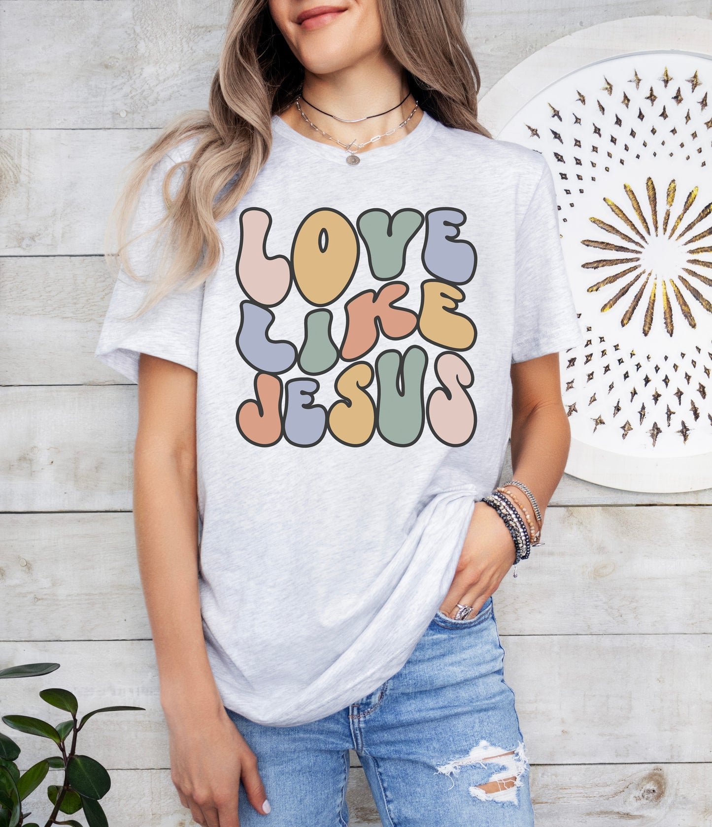 Retro Love Like Jesus Shirt | Christian Shirt | Light Garment