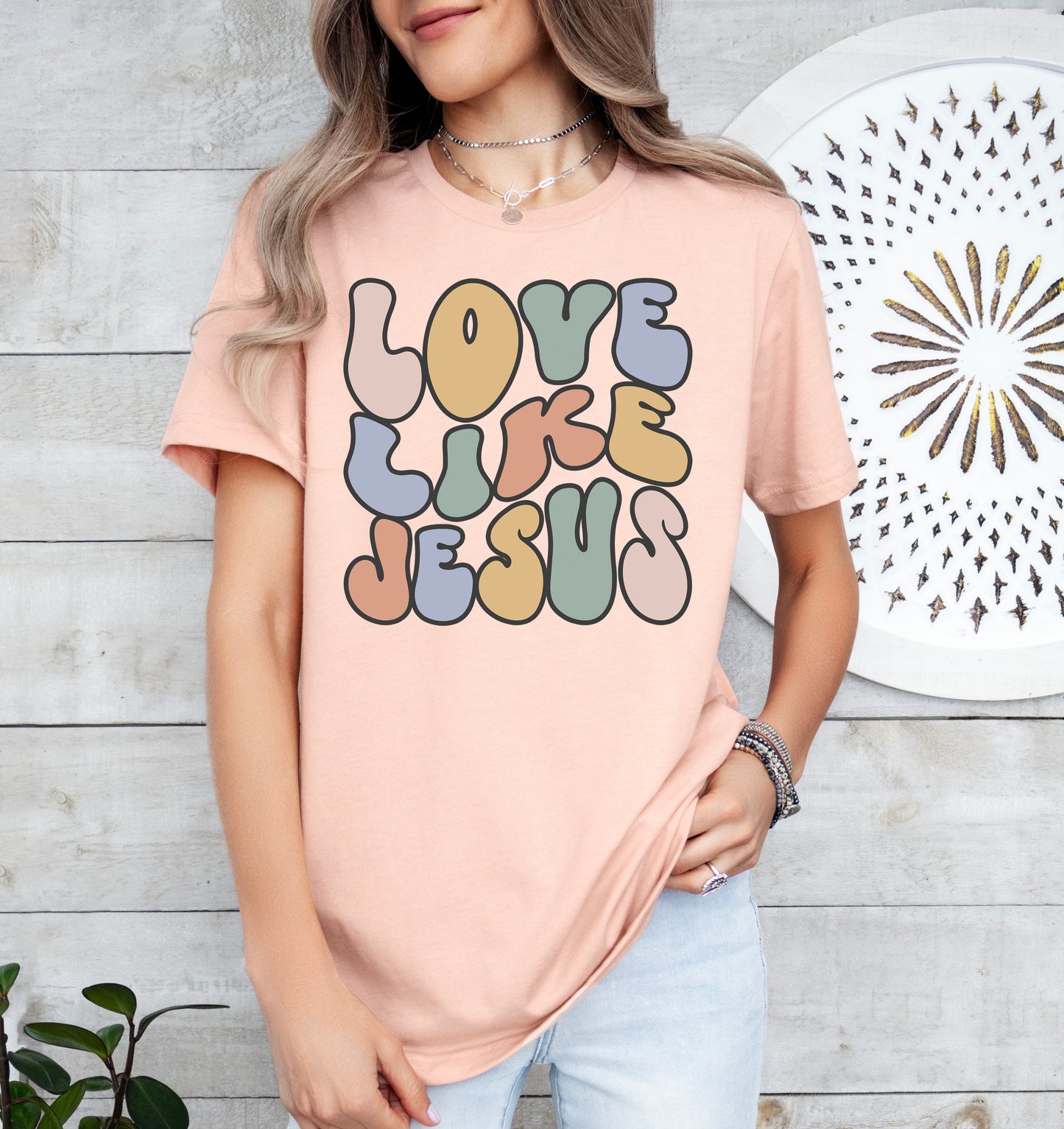 Retro Love Like Jesus Shirt | Christian Shirt | Light Garment