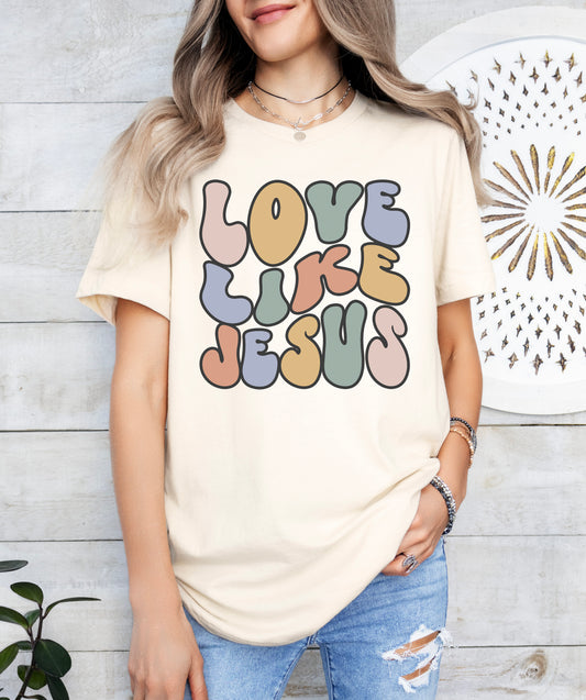 Retro Love Like Jesus Shirt | Christian Shirt | Light Garment