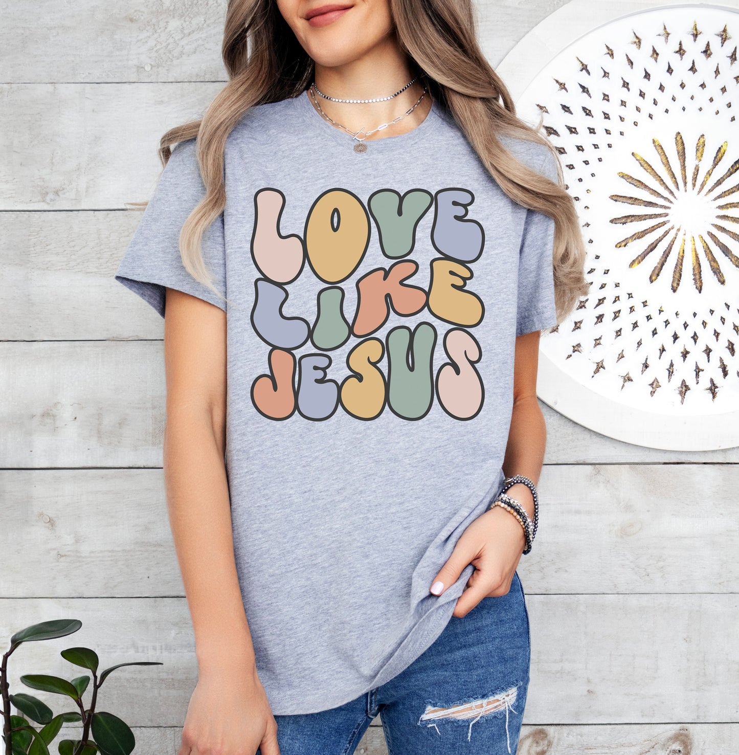 Retro Love Like Jesus Shirt | Christian Shirt | Light Garment
