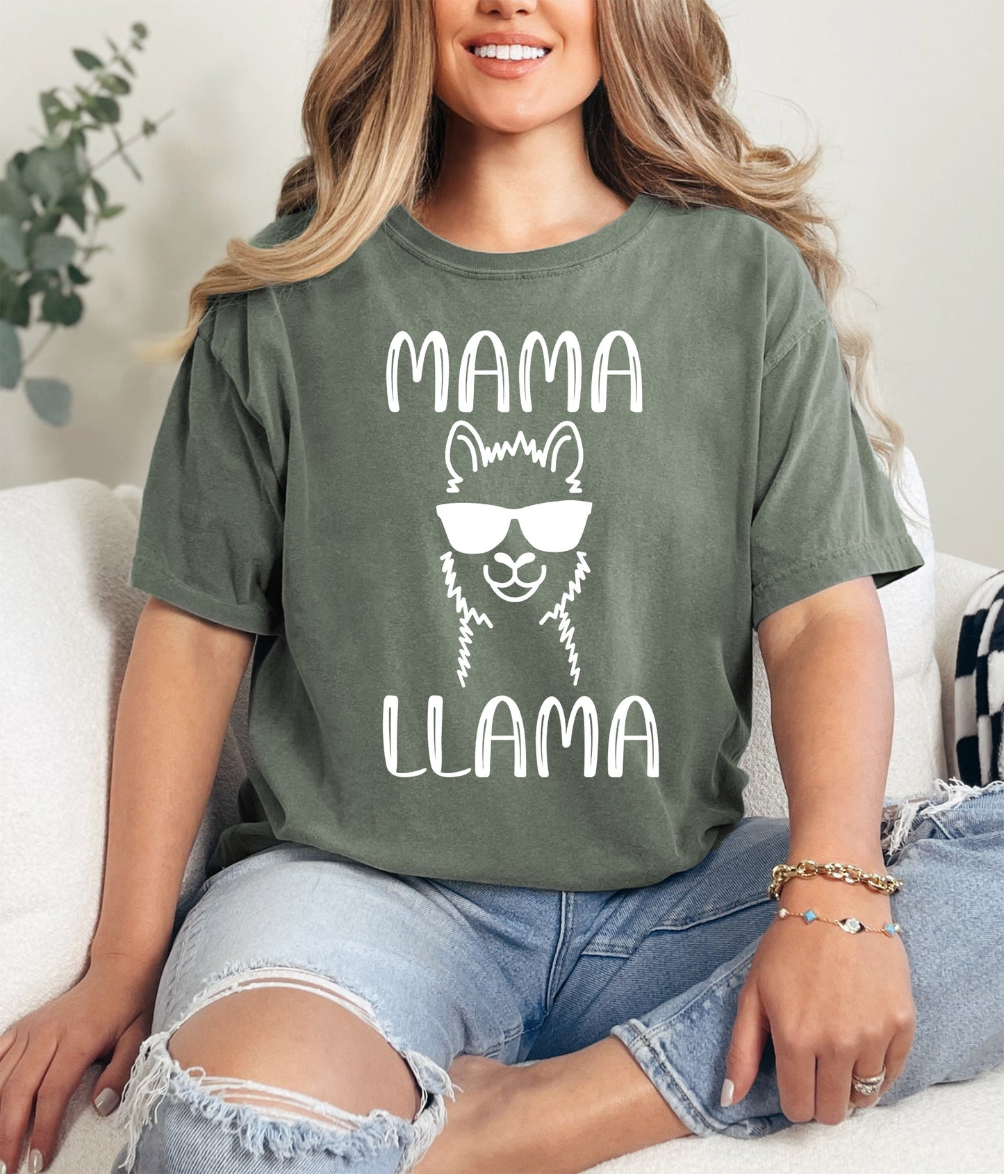 Mama Llama Shirt | Comfort Colors Vintage Style Mom Shirt