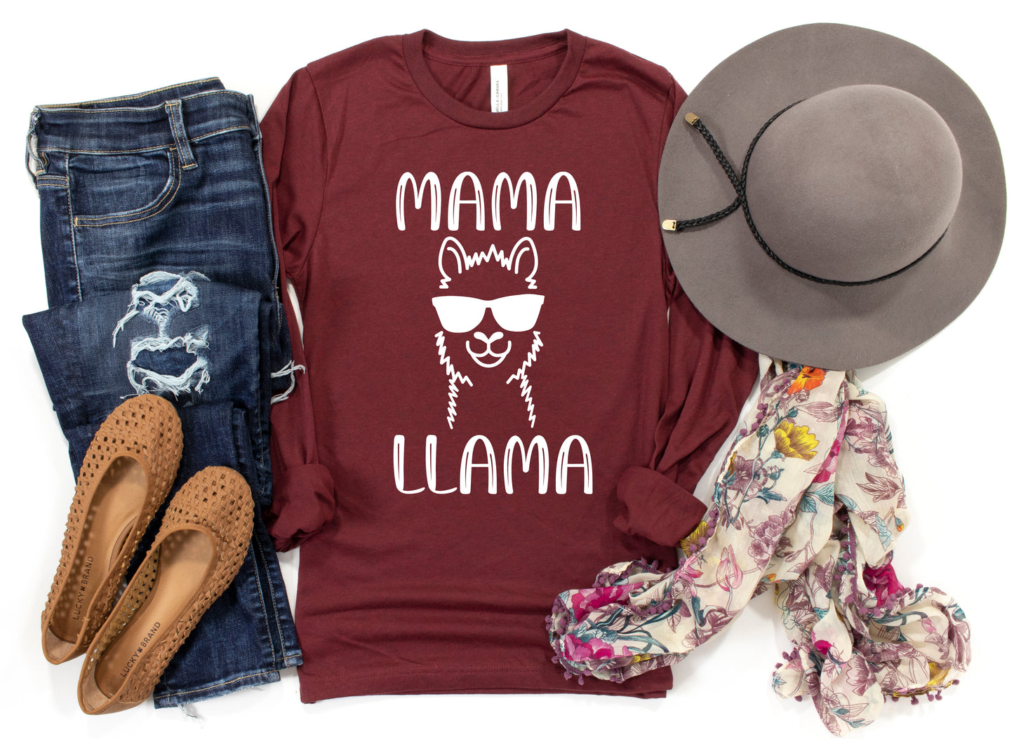 Mama Llama Shirt Long Sleeve | Long Sleeve Mom Shirt
