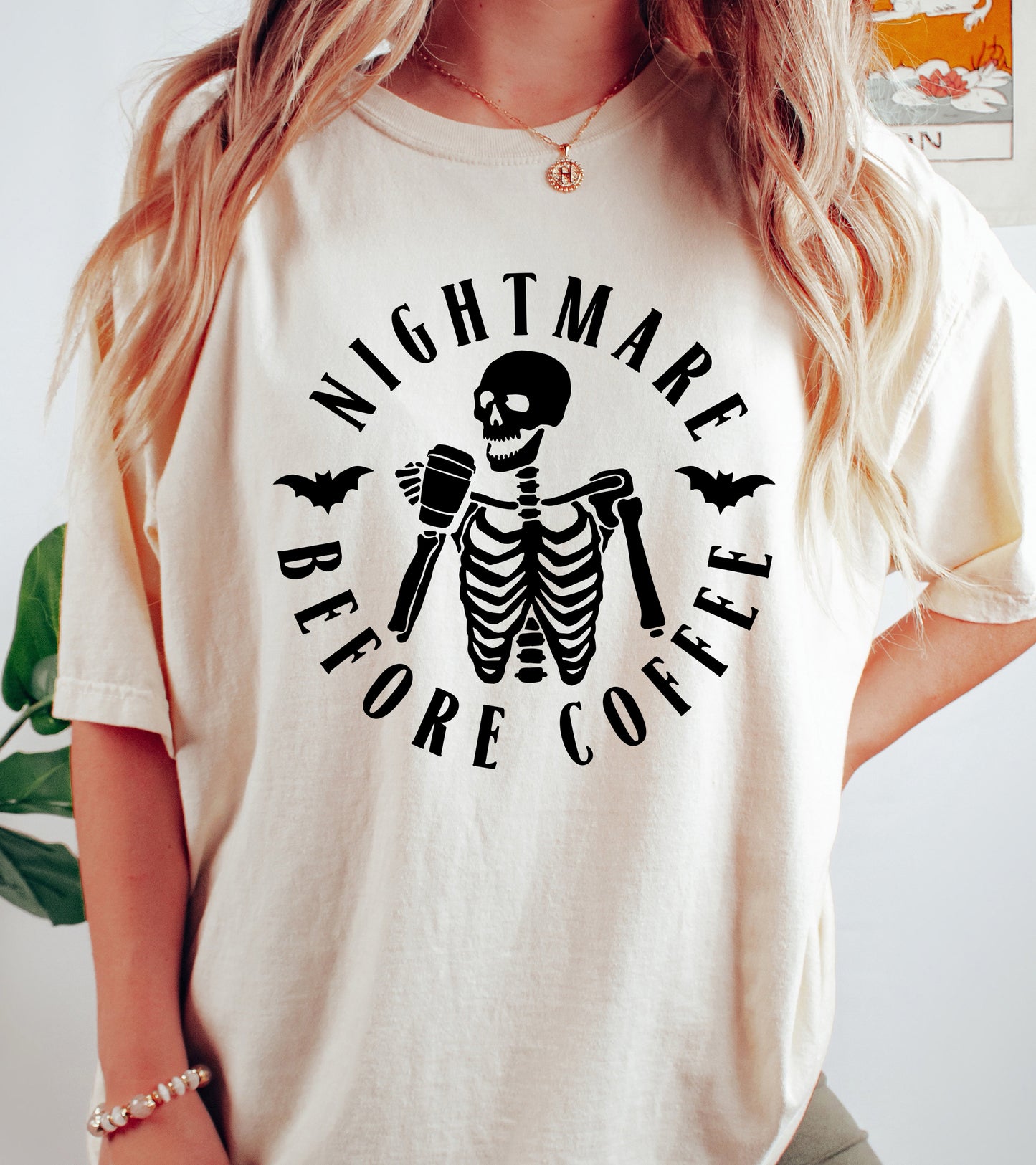 Nightmare Before Coffee Vintage Style Halloween Shirt