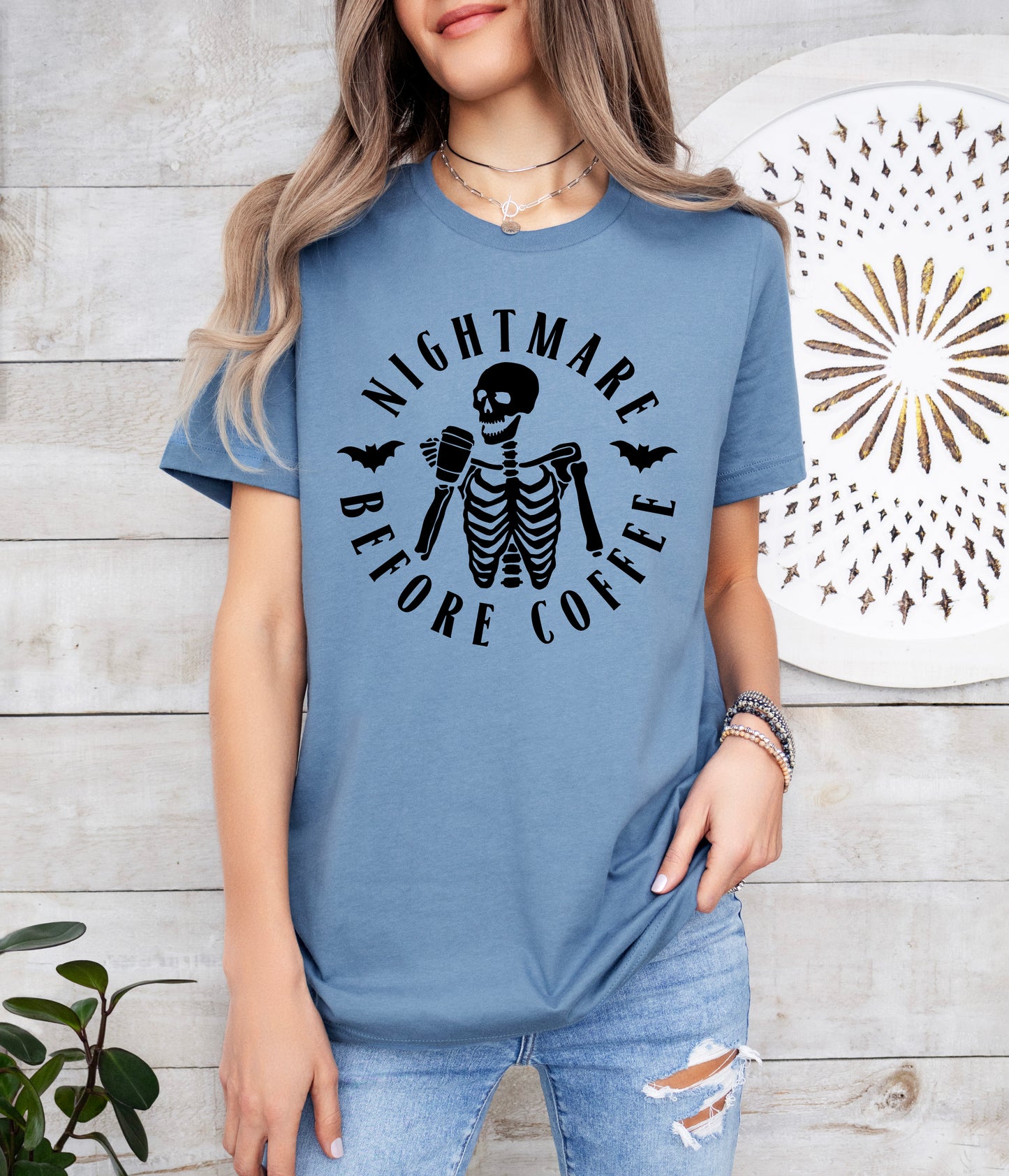 Nightmare Before Coffee Halloween Shirt | Light Garment