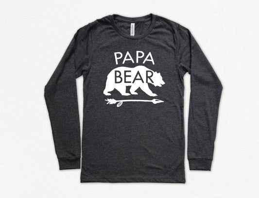 Papa Bear Shirt Long Sleeve | Long Sleeve Grandpa Shirt