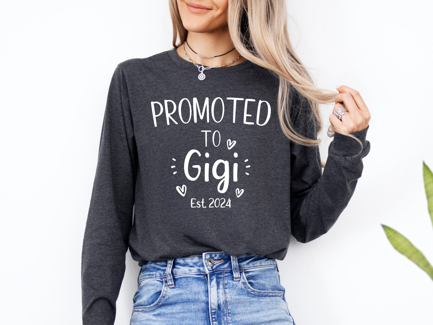 Custom Promoted to Gigi Shirt Long Sleeve | Long Sleeve Gigi Shirt