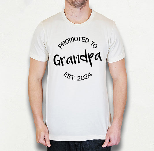 Customizable Promoted to Grandpa Shirt | Light Garment