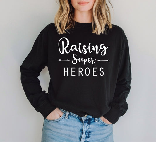 Raising Super Heroes Shirt Long Sleeve | Long Sleeve Mom Shirt