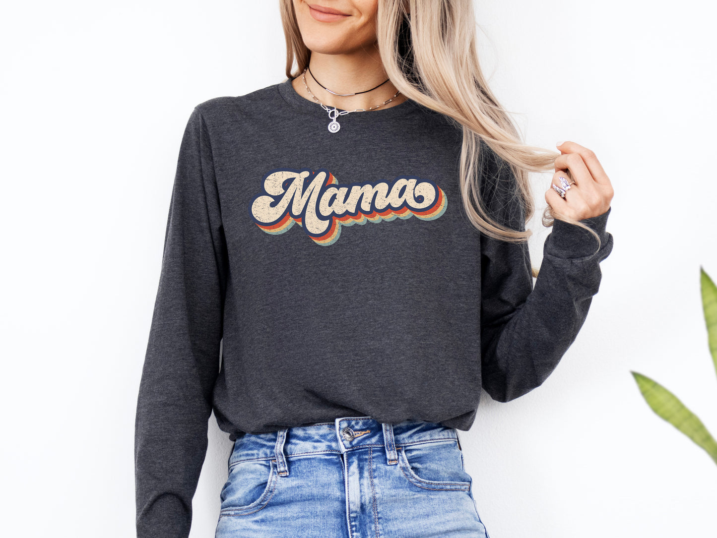 Retro Mama Shirt Long Sleeve | Long Sleeve Mom Shirt