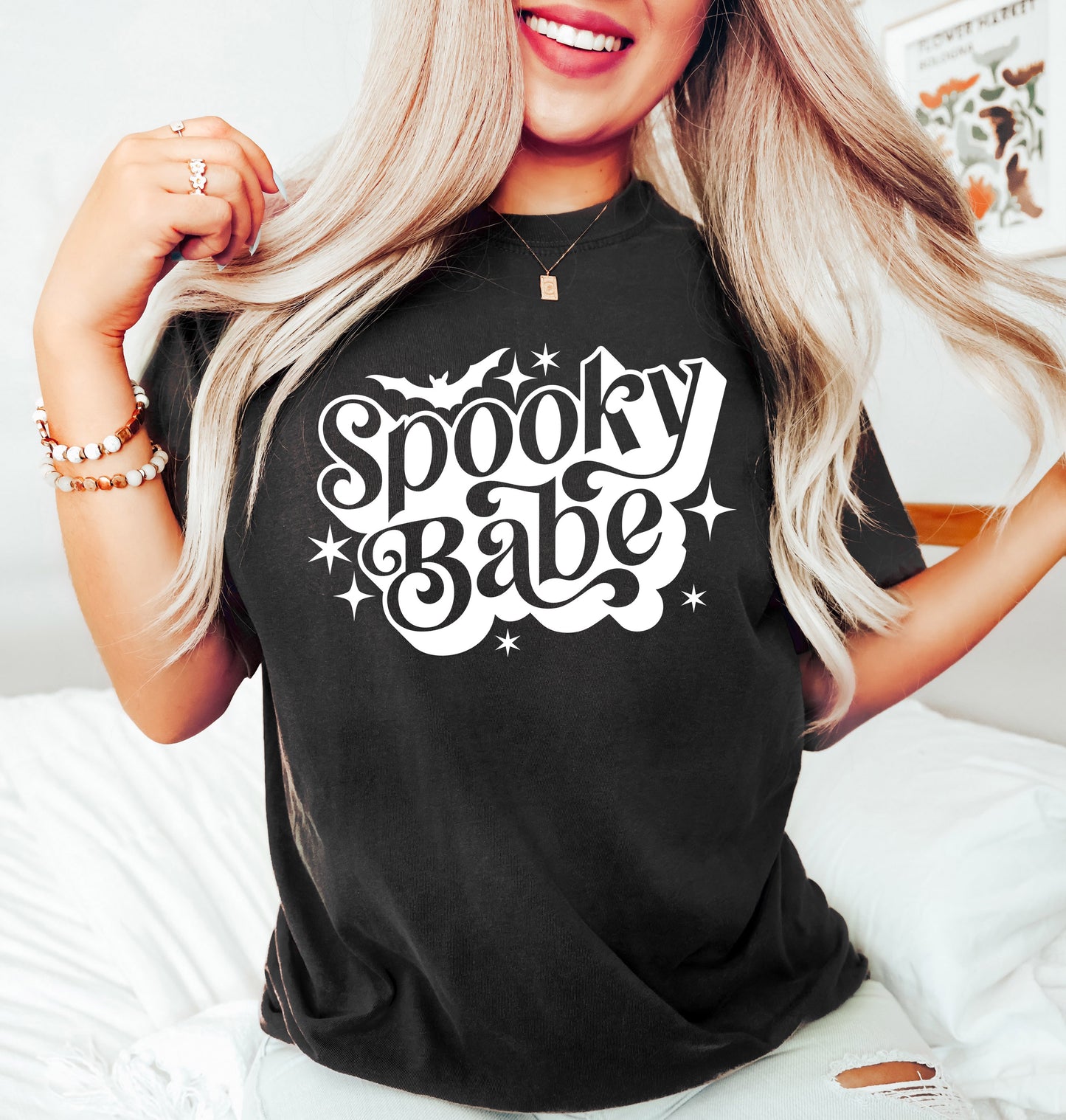 Spooky Babe Vintage Style Halloween Shirt