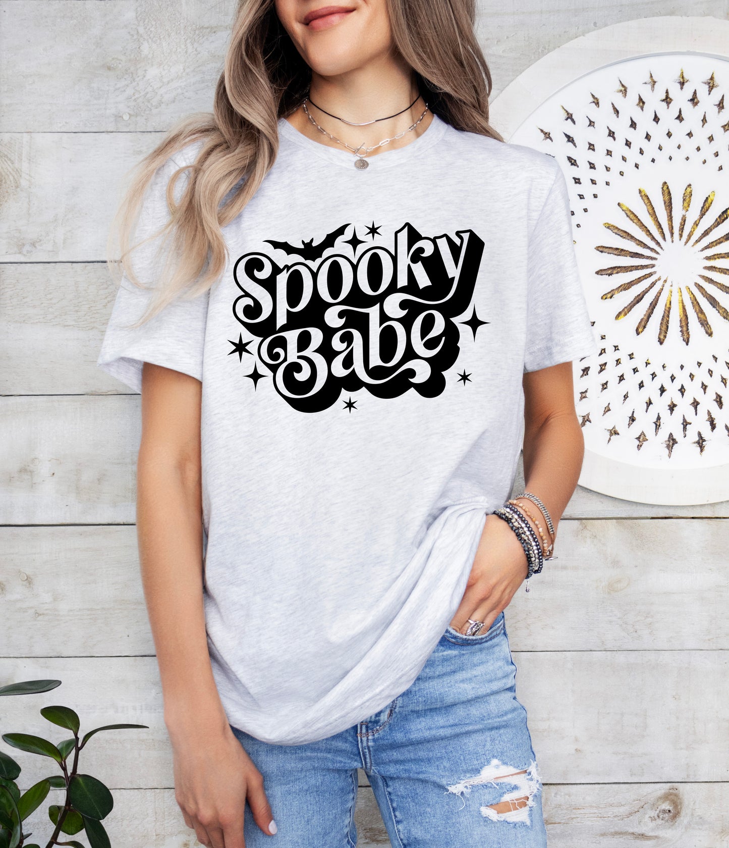 Spooky Babe Halloween Shirt | Light Garment