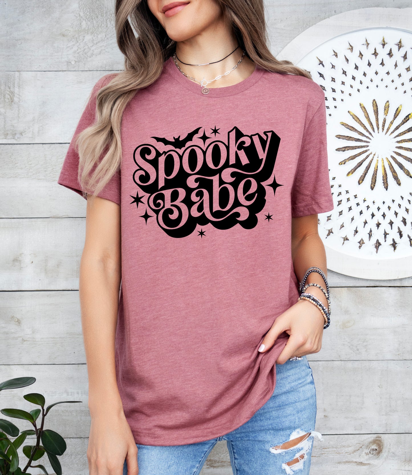 Spooky Babe Halloween Shirt | Light Garment