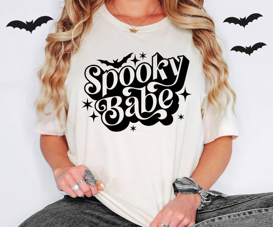 Spooky Babe Halloween Shirt | Light Garment