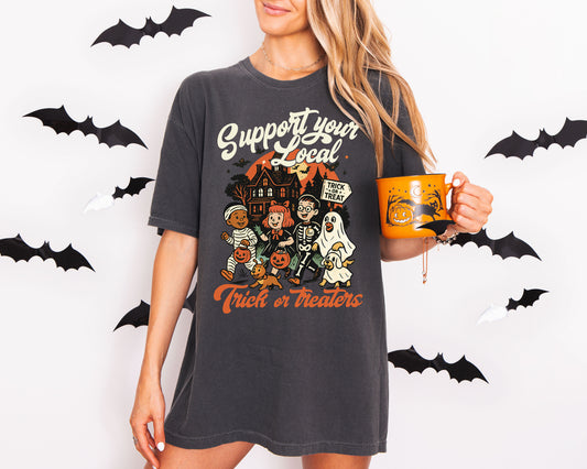 Support Your Local Trick or Treaters Vintage Style Halloween Shirt