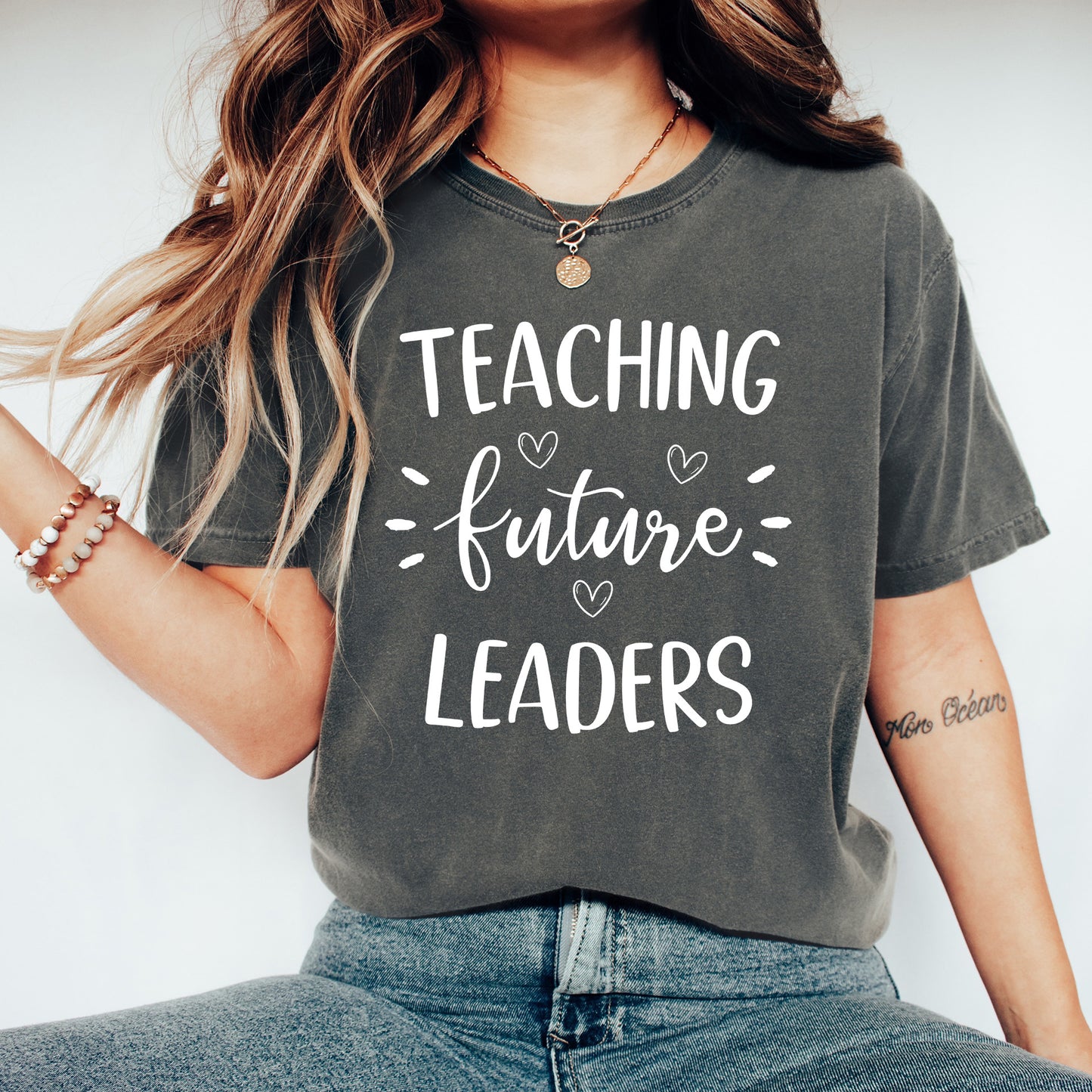 Teaching Future Leaders Shirt | Comfort Colors Vintage Style Teacher Shirt