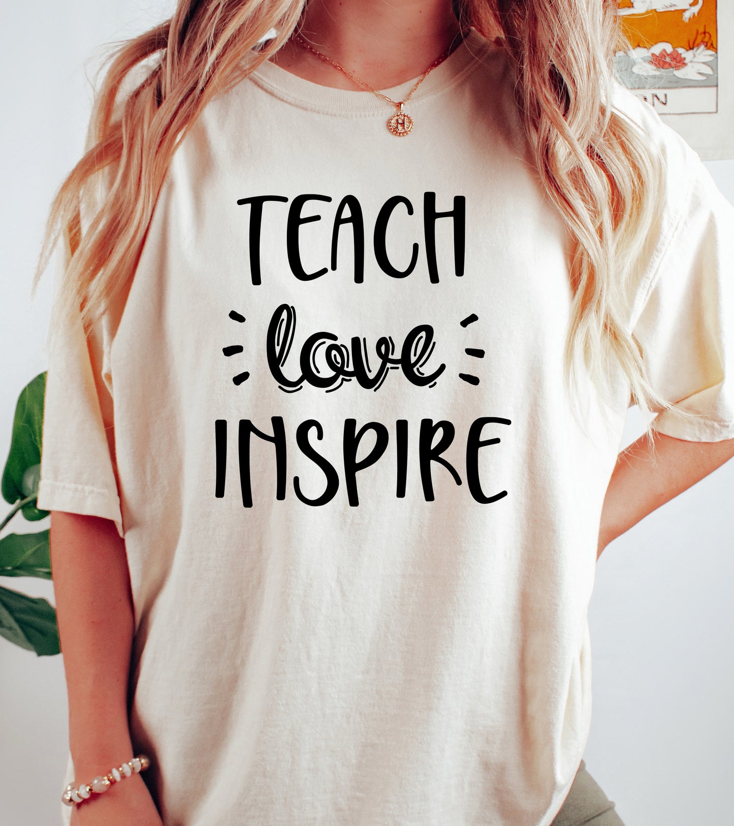 Teach Love Inspire Shirt | Comfort Colors Vintage Style Teacher Shirt